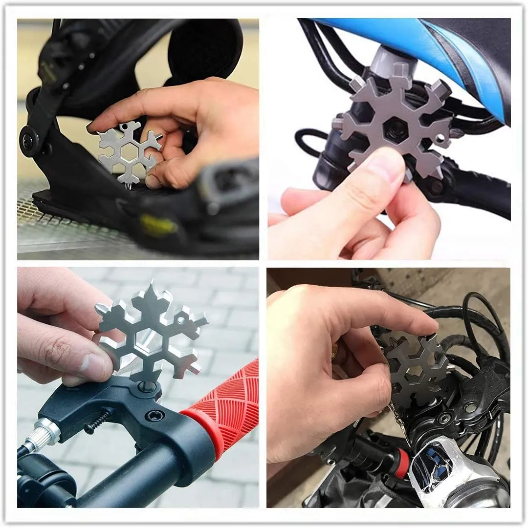 19 In 1 Incredible Tool  Easy N Genius - FEX 19-in-1 Stainless Steel Snowflakes Multi-Tool - 19-in-1 Stainless Multi-tool Father's Day Gift Christmas Present (Standard, Stainless - Silver)