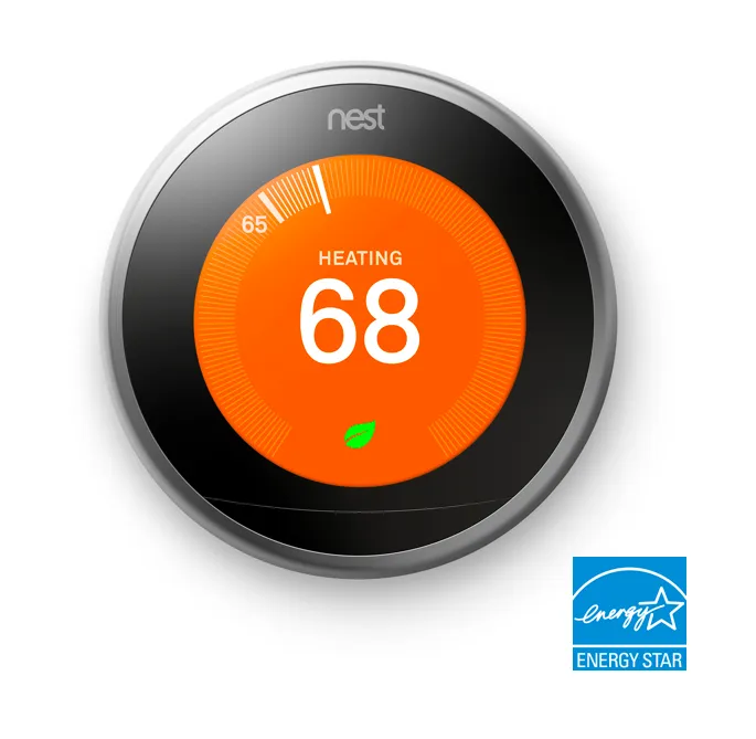 3rd Gen Nest Learning Thermostat - Stainless Steel