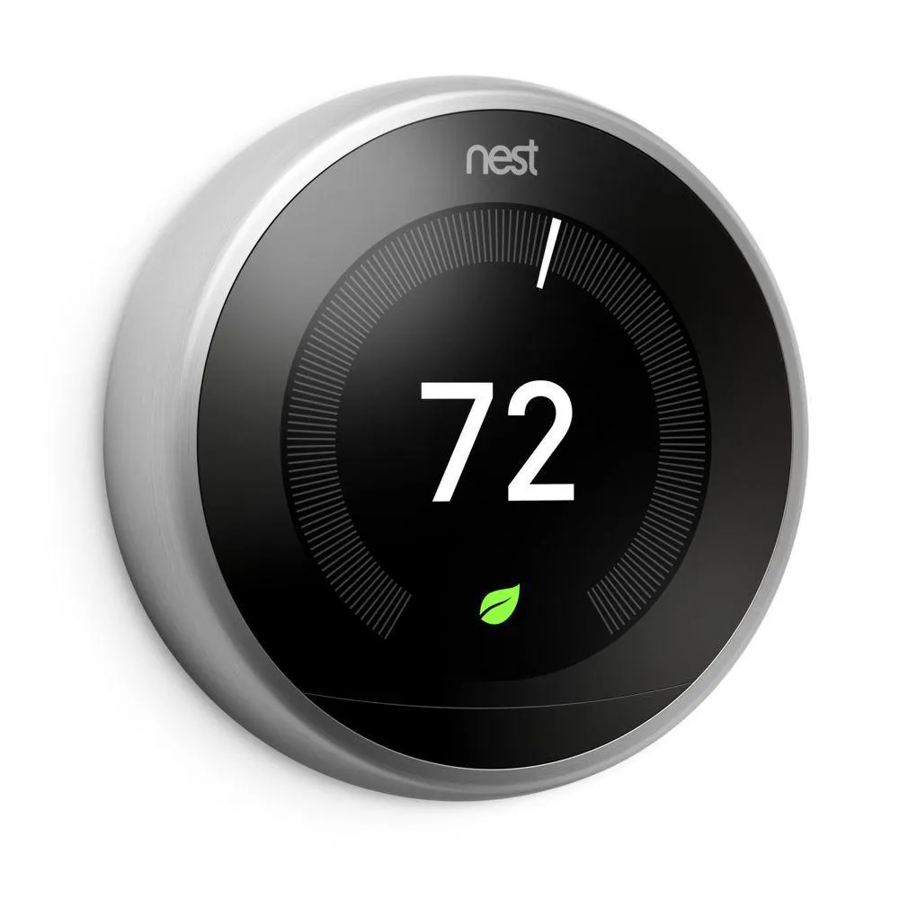 3rd Gen Nest Learning Thermostat - Stainless Steel