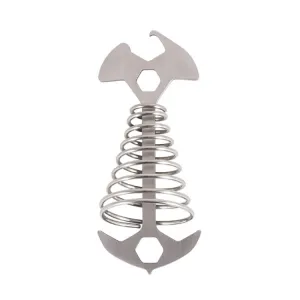 5 PCS Multifunctional Outdoor Camping Fishbone Nail Spring Hook Wind Rope Buckle(Stainless Steel)