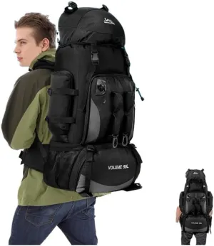 90L Waterproof Hiking Camping Backpack Trekking Bag Rucksack Large Capacity Travel Outdoor Sports Bags Camping Equipment Men(Red)