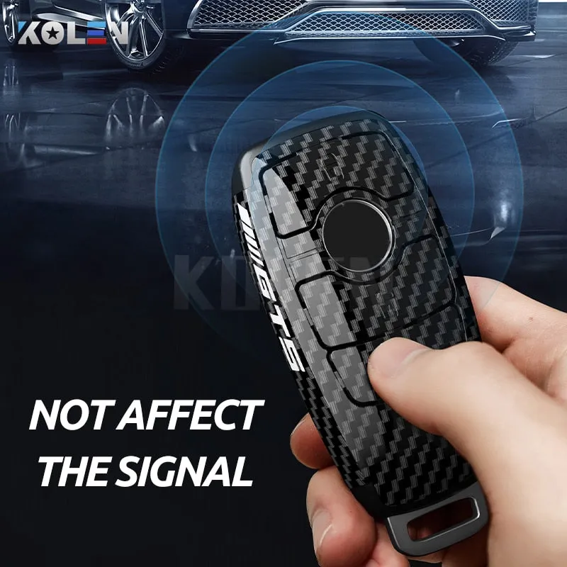 ABS Carbon Fiber Car Key Case Cover Shell Fob For Mercedes Benz A B C E S Class W204 W205 W212 W213 W176 GLC CLA AMG W177