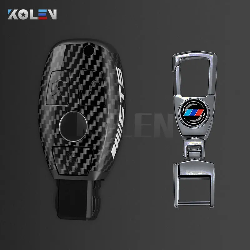 ABS Carbon Fiber Car Key Case Cover Shell Fob For Mercedes Benz A B C E S Class W204 W205 W212 W213 W176 GLC CLA AMG W177