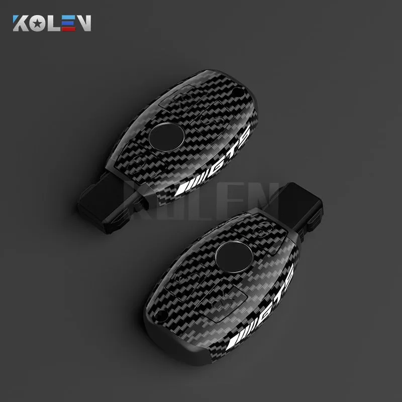 ABS Carbon Fiber Car Key Case Cover Shell Fob For Mercedes Benz A B C E S Class W204 W205 W212 W213 W176 GLC CLA AMG W177