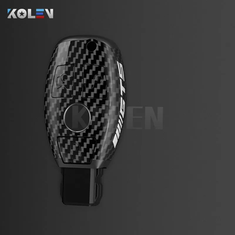 ABS Carbon Fiber Car Key Case Cover Shell Fob For Mercedes Benz A B C E S Class W204 W205 W212 W213 W176 GLC CLA AMG W177