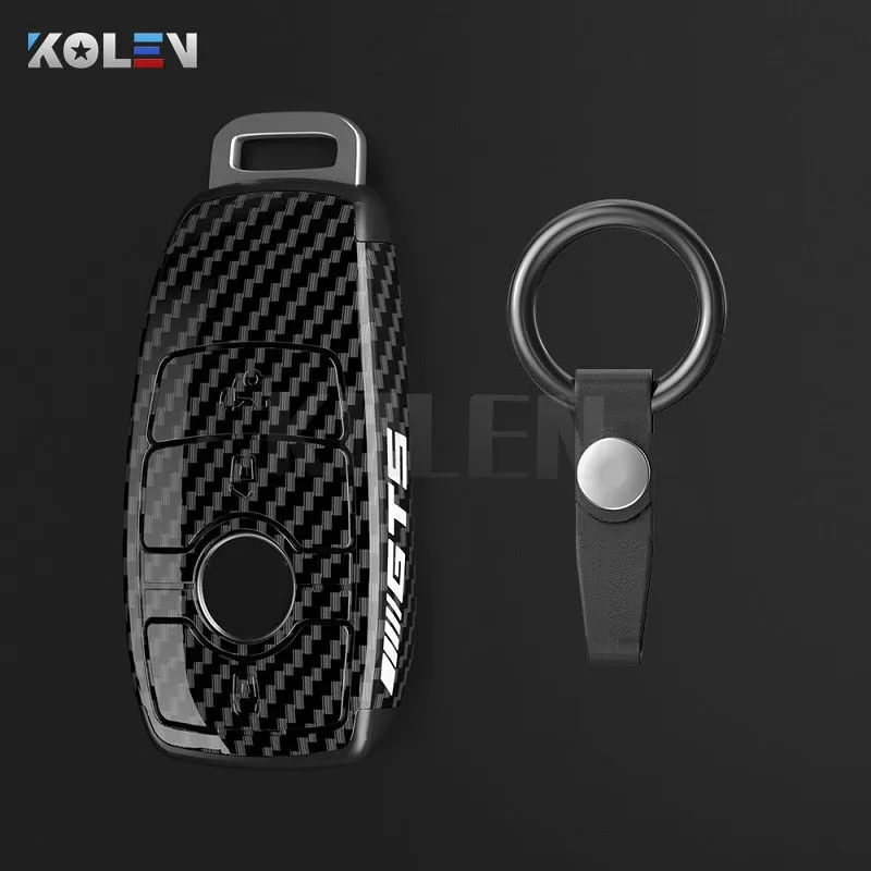 ABS Carbon Fiber Car Key Case Cover Shell Fob For Mercedes Benz A B C E S Class W204 W205 W212 W213 W176 GLC CLA AMG W177