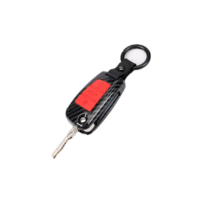 ABS Carbon Fiber Silicone Car Key Cover Protector Case for A3 A4 A5 C5 C6 8L 8P B6 B7 B8 C6 RS3 Q3 Q7 TT 8L 8V S3 Keychain