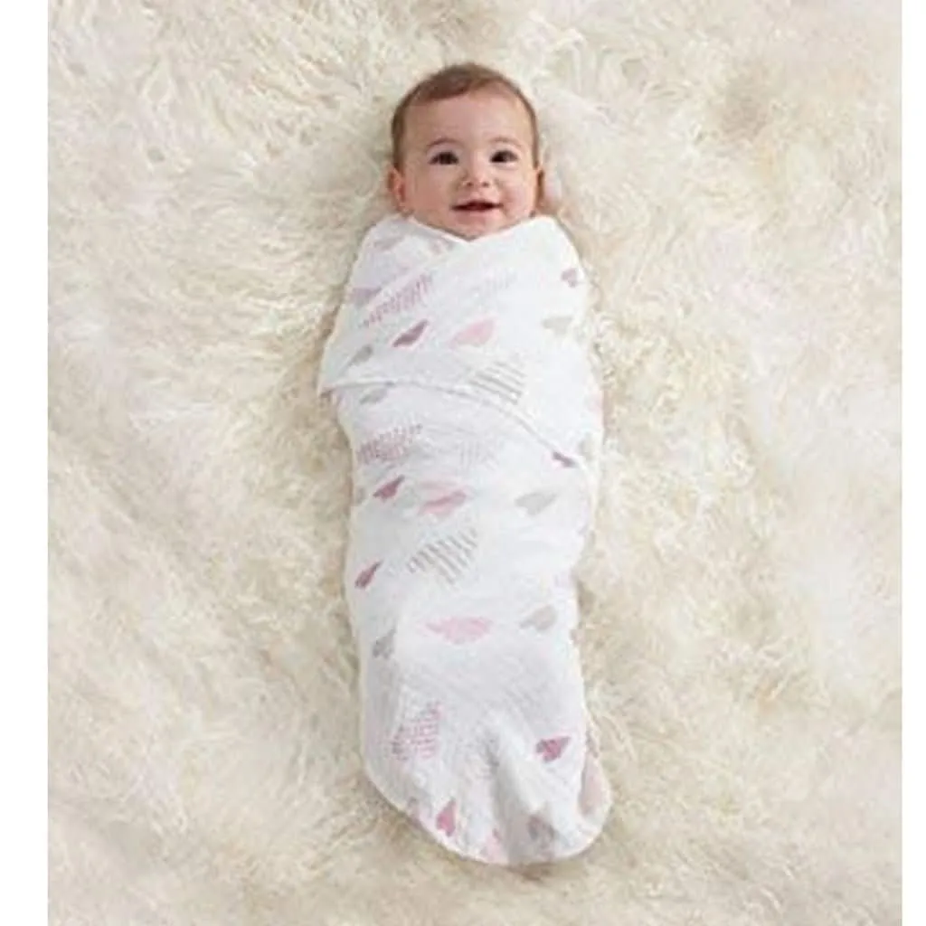 Aden & Anais Infant Boutique Classic Swaddle Blankets, Heart Breaker, 4-pack