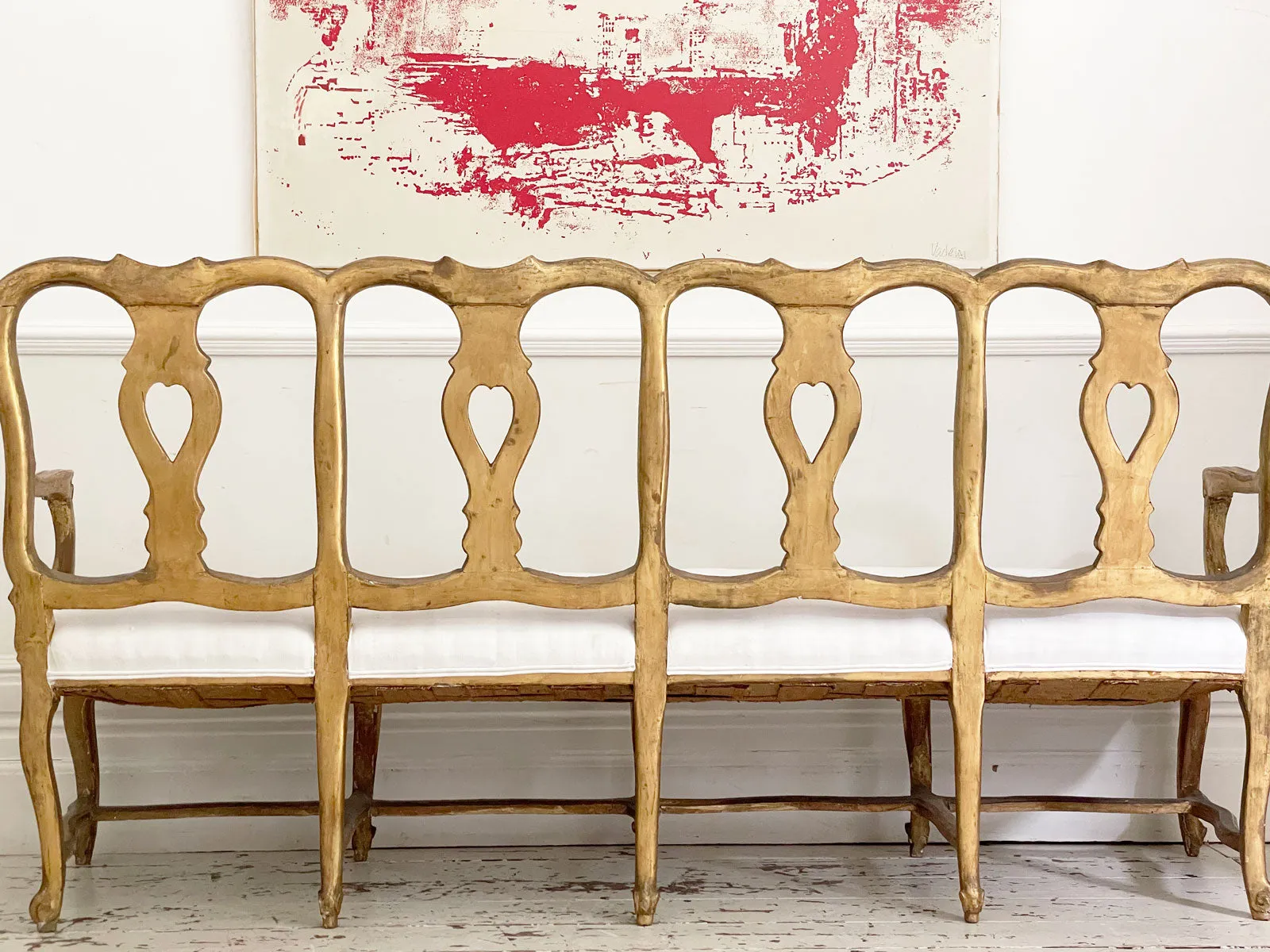 An 18th C Venetian Hand Painted Gilt Wood Sofa