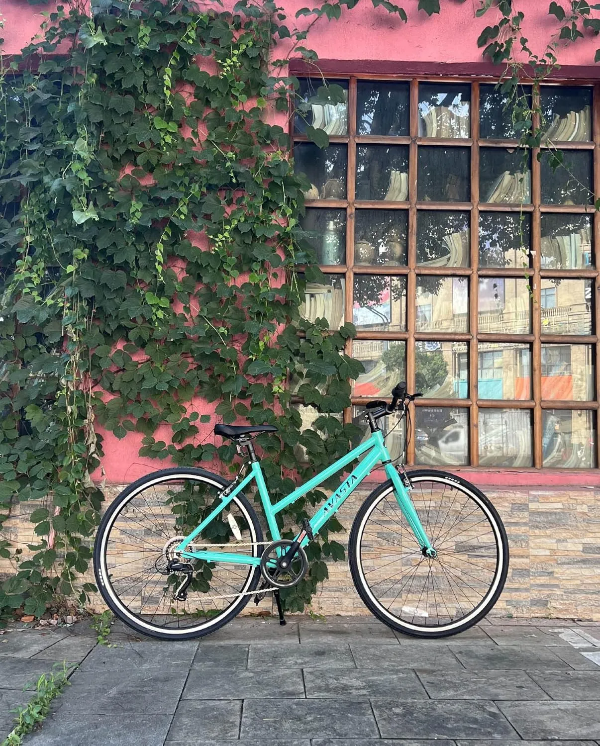 AVASTA Populus Road Hybrid Bike for Women with Kickstand, Lightweight Step Through 700c Aluminum Alloy Frame, 7-Speed Drivetrain, Multiple Colors