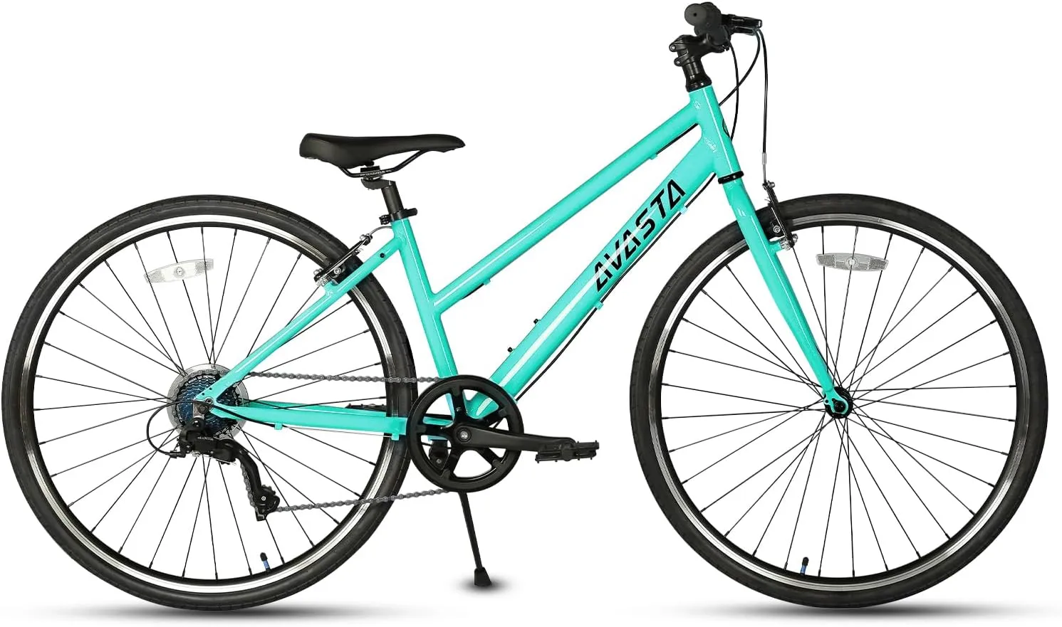 AVASTA Populus Road Hybrid Bike for Women with Kickstand, Lightweight Step Through 700c Aluminum Alloy Frame, 7-Speed Drivetrain, Multiple Colors