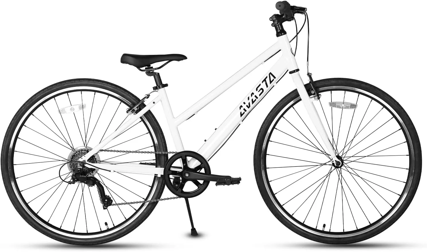 AVASTA Populus Road Hybrid Bike for Women with Kickstand, Lightweight Step Through 700c Aluminum Alloy Frame, 7-Speed Drivetrain, Multiple Colors