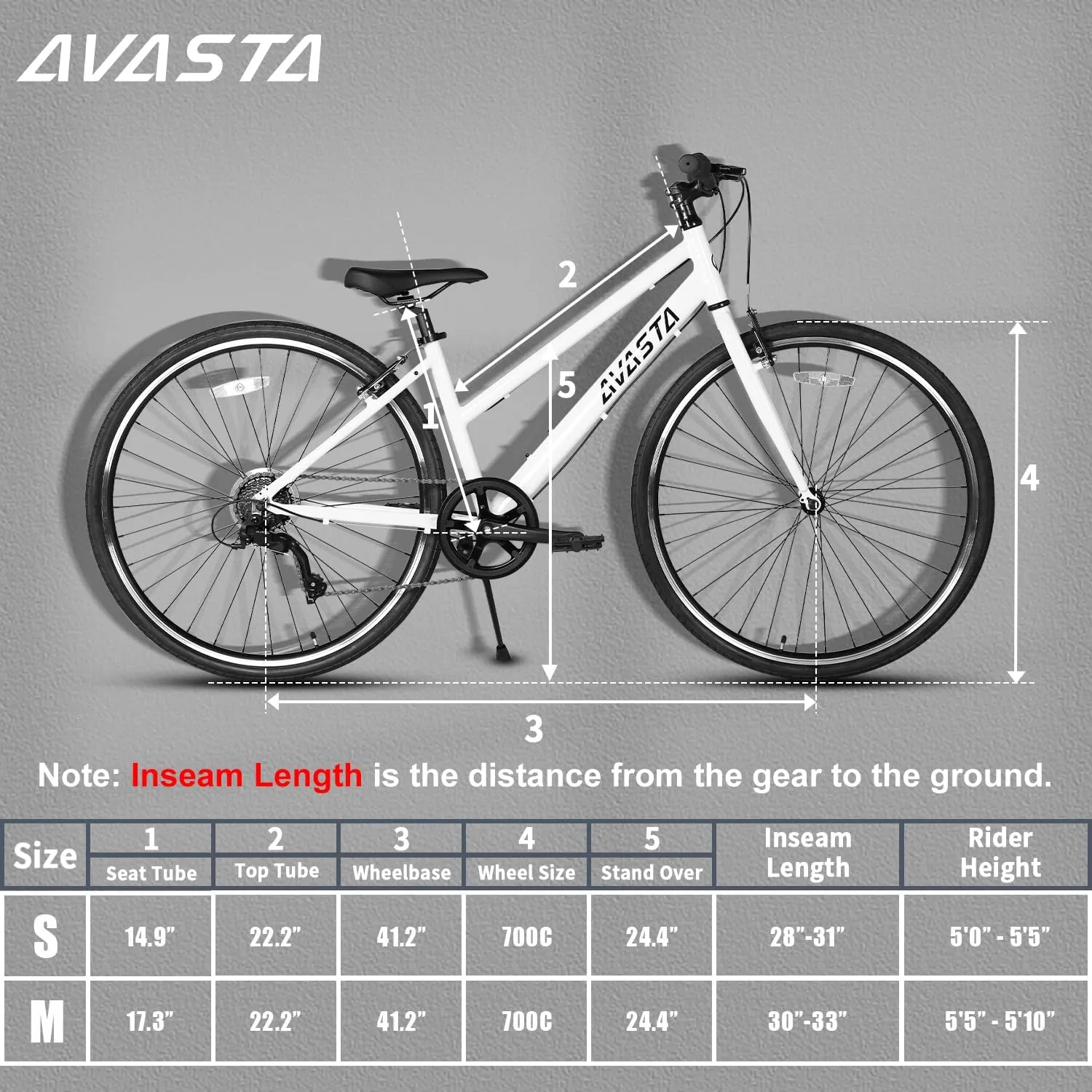 AVASTA Populus Road Hybrid Bike for Women with Kickstand, Lightweight Step Through 700c Aluminum Alloy Frame, 7-Speed Drivetrain, Multiple Colors