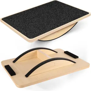 Balance Board for Adults-Anti-Slip Wobble Board for Physical Therapy,Office Balance Beam, Core Strength Trainer-Wooden Rocker Board