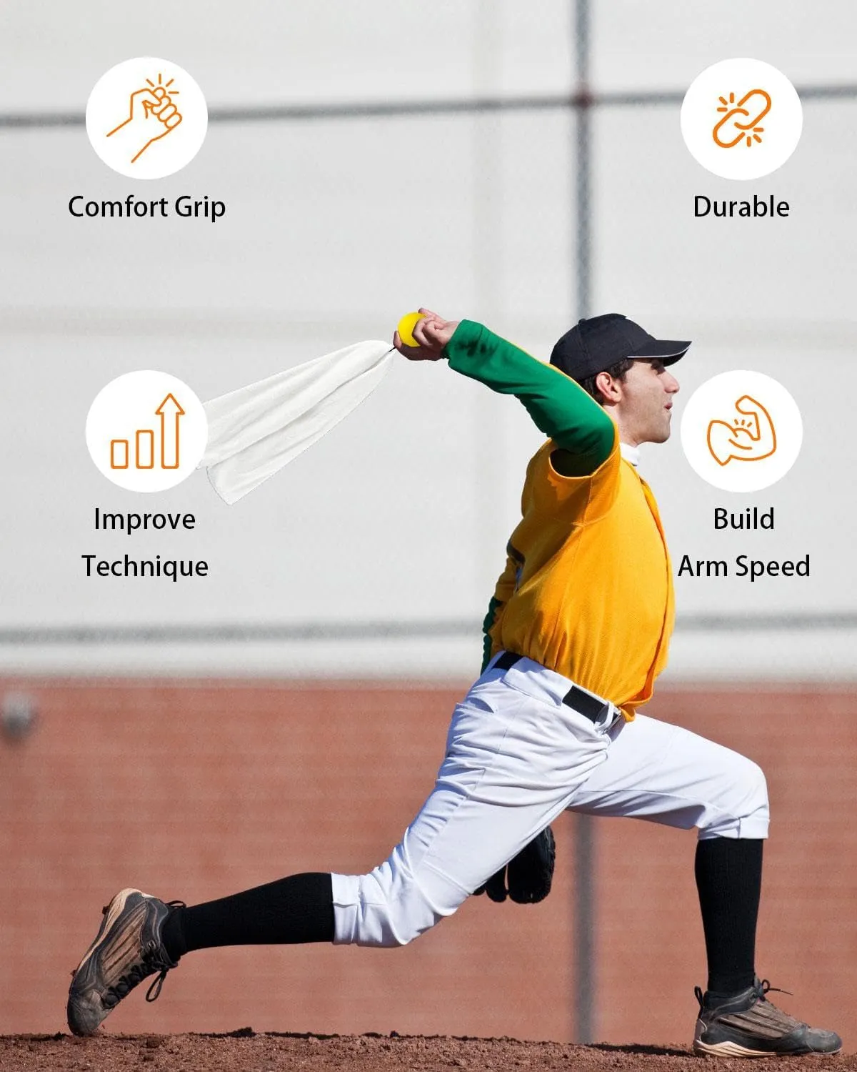 Baseball&Softball Pitching Towel Trainer for Fastball, Changeup, Curveball Precision and Power, Portable Versatile Drill Tool for Consistent Form and Performance Improvement