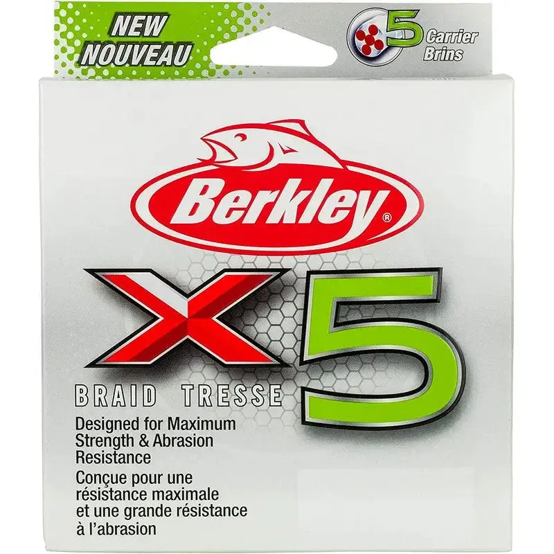 Berkley X5 Braid Tresse 15lb (6.8KG) 328yd (300M) Low-Vis Green