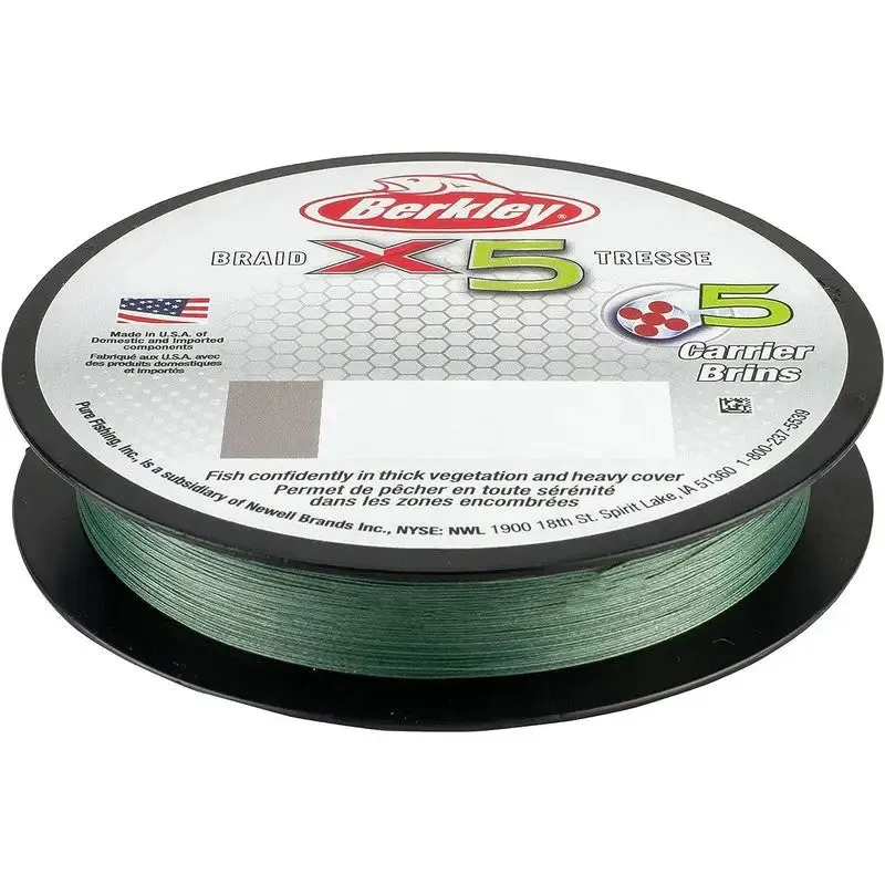 Berkley X5 Braid Tresse 15lb (6.8KG) 328yd (300M) Low-Vis Green