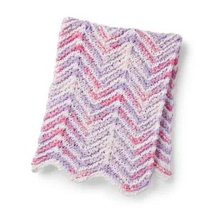 Bernat Mini Stripes Knit Baby Blanket