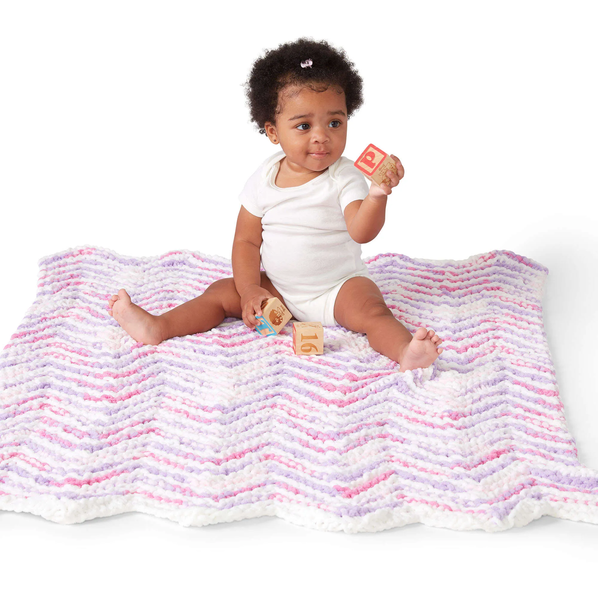 Bernat Mini Stripes Knit Baby Blanket