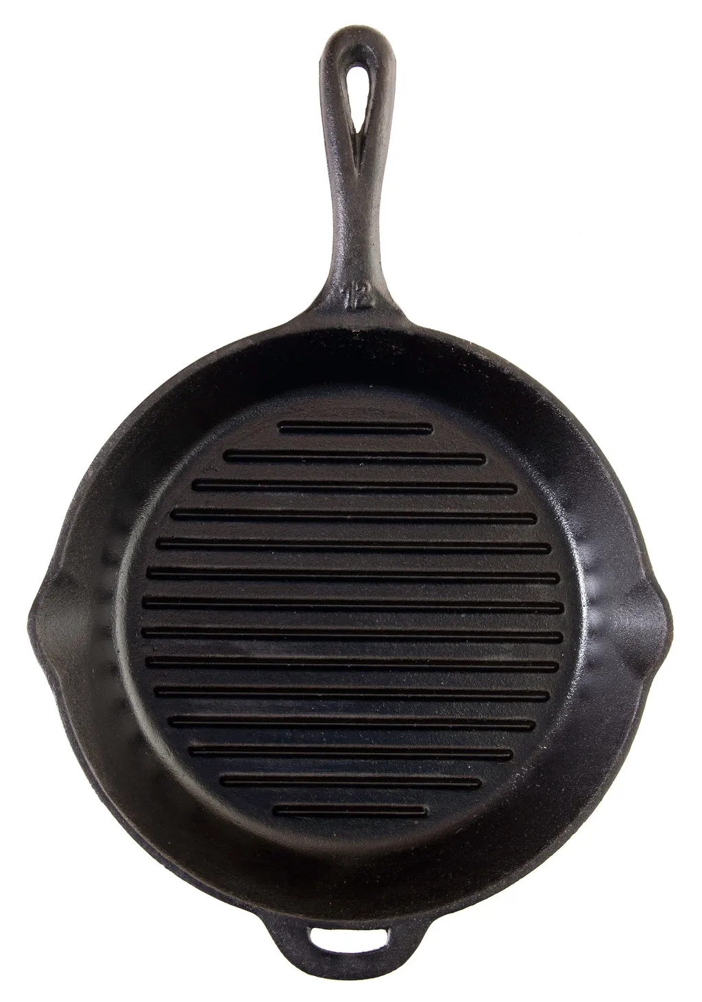 Camp Chef Seasoned 12" Cast Iron Ribbed Skillet