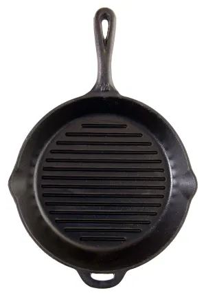 Camp Chef Seasoned 12" Cast Iron Ribbed Skillet