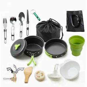 Camping cookware Outdoor cookware set(Green)