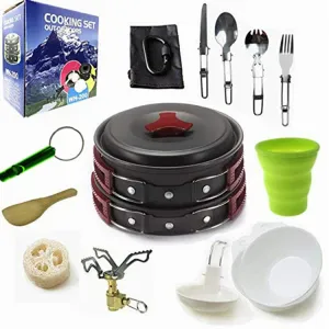Camping cookware Outdoor cookware set(Red)