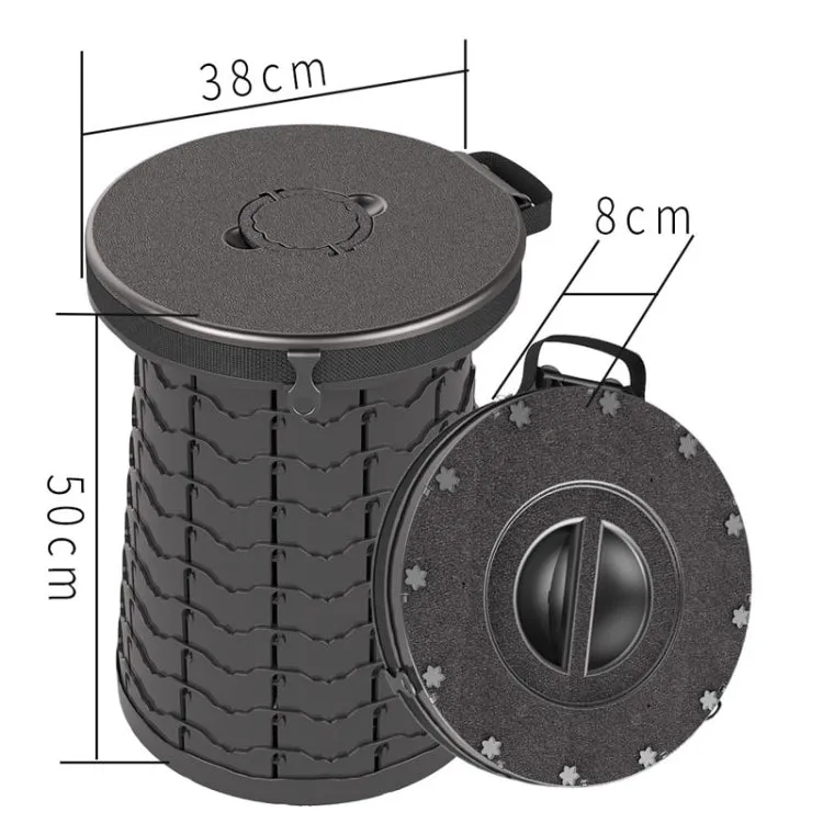 Car Outdoor Multifunctional Retractable Thickened Folding Stool Portable Toilet(Black)