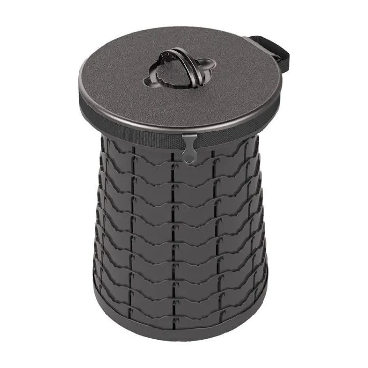 Car Outdoor Multifunctional Retractable Thickened Folding Stool Portable Toilet(Black)