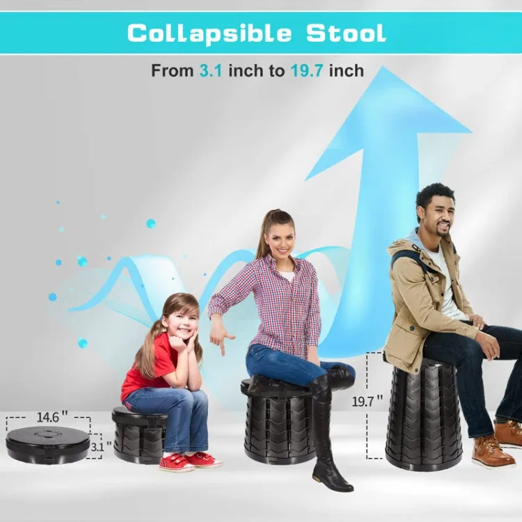 Car Outdoor Multifunctional Retractable Thickened Folding Stool Portable Toilet(Black)