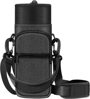 CaseBot Water Bottle Carrier Bag Sling Case, Sports Water Bottle Pouch Holder Sleeve with Adjustable Shoulder Hand Strap and 2 Pockets for Men Women Hiking Camping Travelling