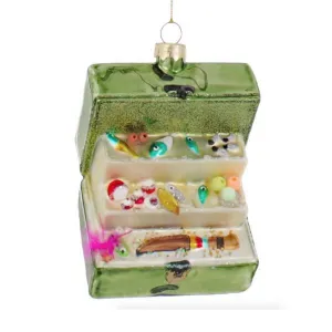 Cody Foster Fishing Tackle Box Glass Ornament