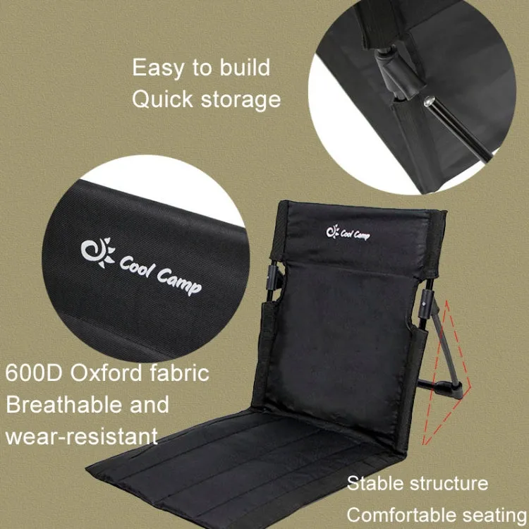 COOL CAMP C-Y006 Outdoor Camping Back Cushion Aluminum Folding Beach Chair Park Wild Leisure Chair(Black)