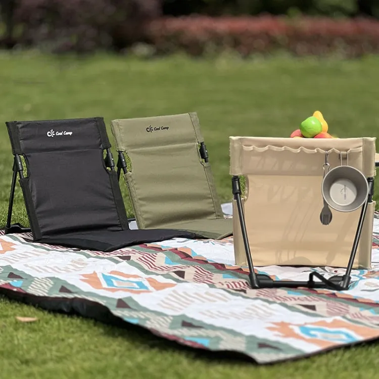 COOL CAMP C-Y006 Outdoor Camping Back Cushion Aluminum Folding Beach Chair Park Wild Leisure Chair(Black)