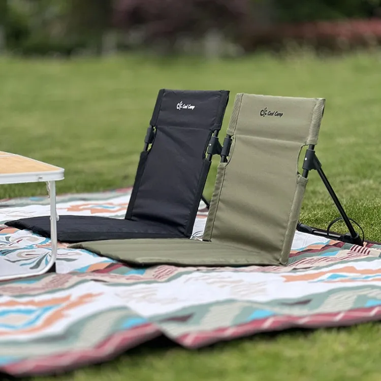 COOL CAMP C-Y006 Outdoor Camping Back Cushion Aluminum Folding Beach Chair Park Wild Leisure Chair(Black)