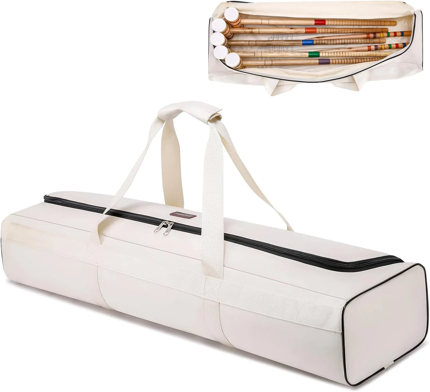 Croquet Set Carrying Bag for Storage,Travel Sports Duffel Croquet Mallet Storage Goalball Bat Organizer for Holding 6 Players Set, Portable Croquet Stick Tote (Bag Only)