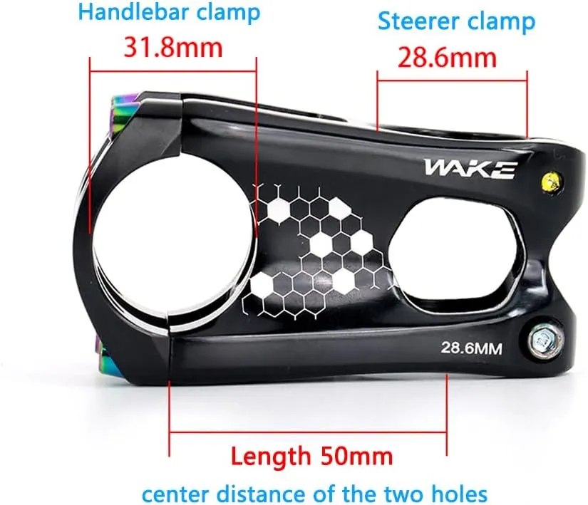 CYSKY MTB Stem 31.8 50mm Bike Stem CNC Aluminum Alloy 31.8 Handlebar Clamp Stem for Mountain Bike, Road Bike, Downhill, BMX, Gravel, Ebike