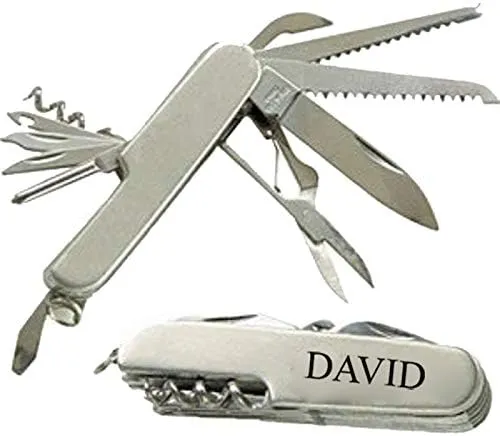 Daylor Engraved Stainless Steel Pocket Knife Multi Tool Custom Personalized