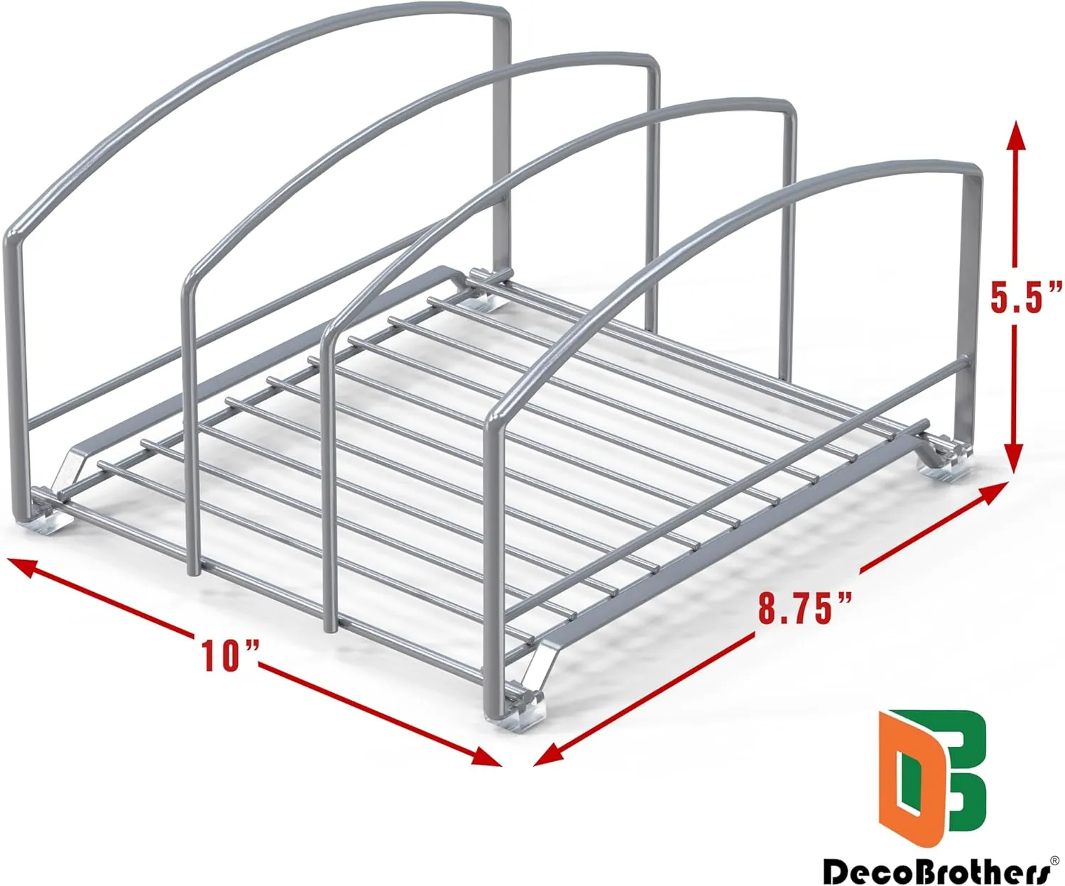 DecoBros Kitchen Houseware Organizer Pantry Rack, Silver