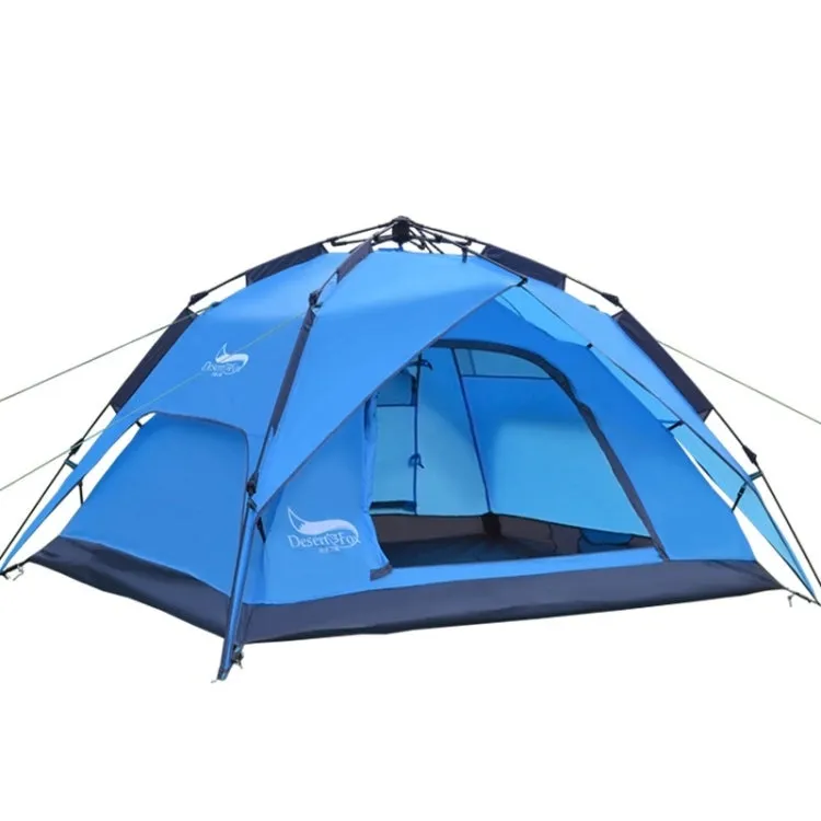 Desert&Fox Outdoor Travel Camp Tent Beach Automatic Easily Building Tent for 3-4 People(Sky Blue)