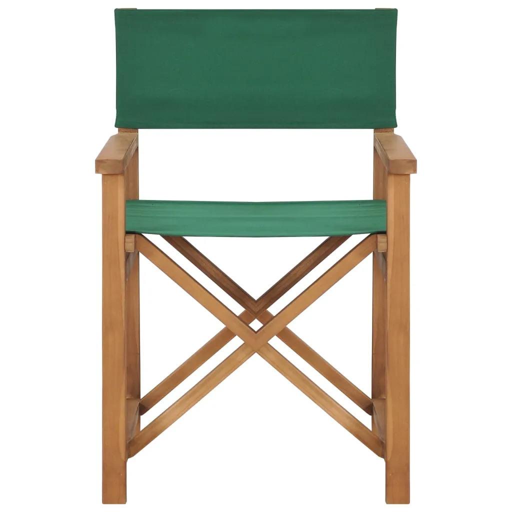 Director's Chairs 2 pcs Solid Teak Wood Green