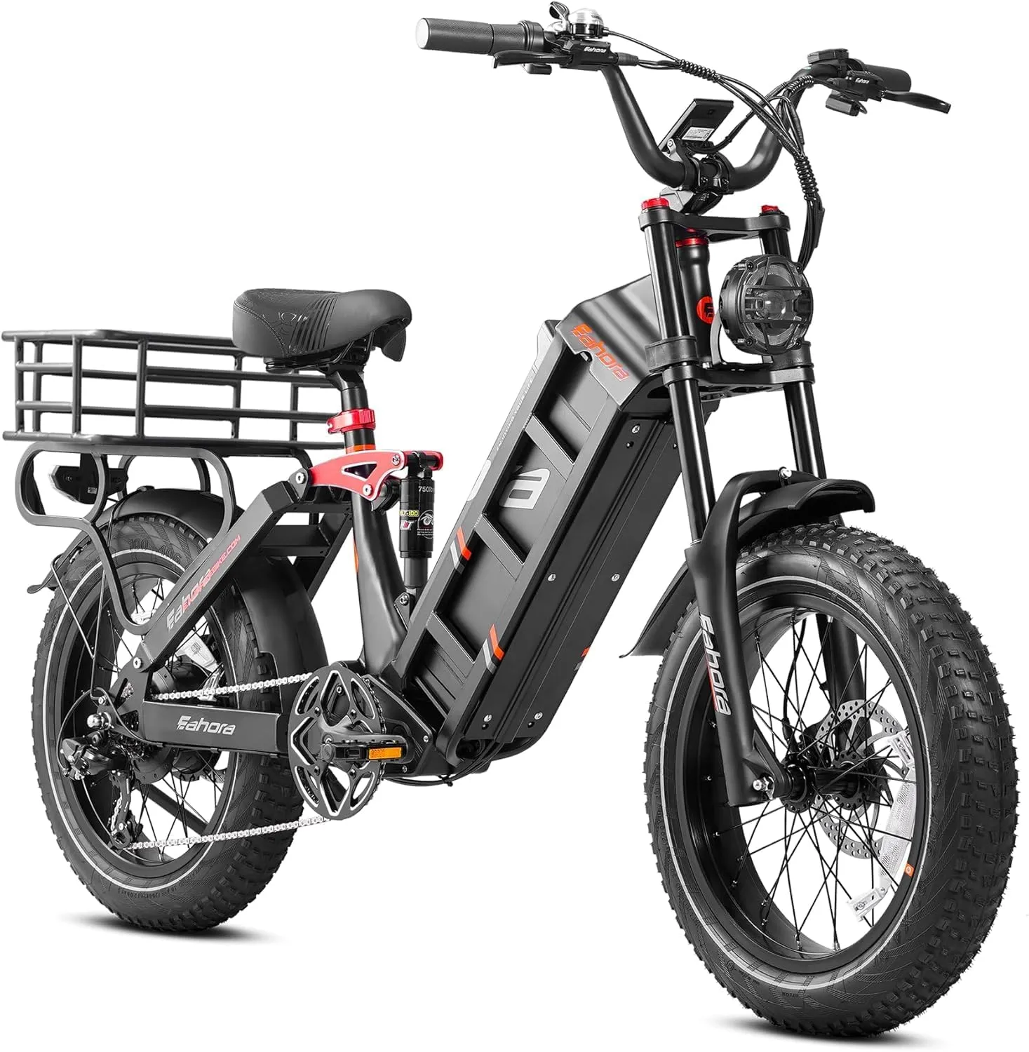 eAhora Juliet Pro II Dual Motor Ebike, Peak 4400W Motor 43MPH, 60V 70Ah 200Mile Long Range Ebike with 20'' Fat Tire Electric Mountain Bike Full Suspension Electric Bike for Adults