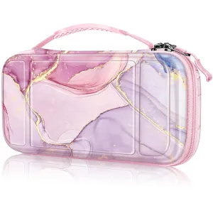 FINTIE Carrying Case for Nintendo Switch Lite 2019, [Shockproof] Hard Shell Protective Cover Travel Bag with Game Card & Micro SD Card Slots for Switch Lite Console & Accessories, Dreamy Marble