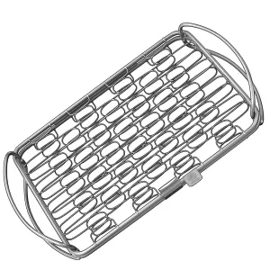 Fish Grill Basket SM - PERFECT FOR LARGE THICK FISHES - BBQ Rack Made From Dishwasher Safe Stainless Steel with Wire Mesh Food Holder - Great for Grilling Barbecue Vegetables and Shrimp - Cave Tools