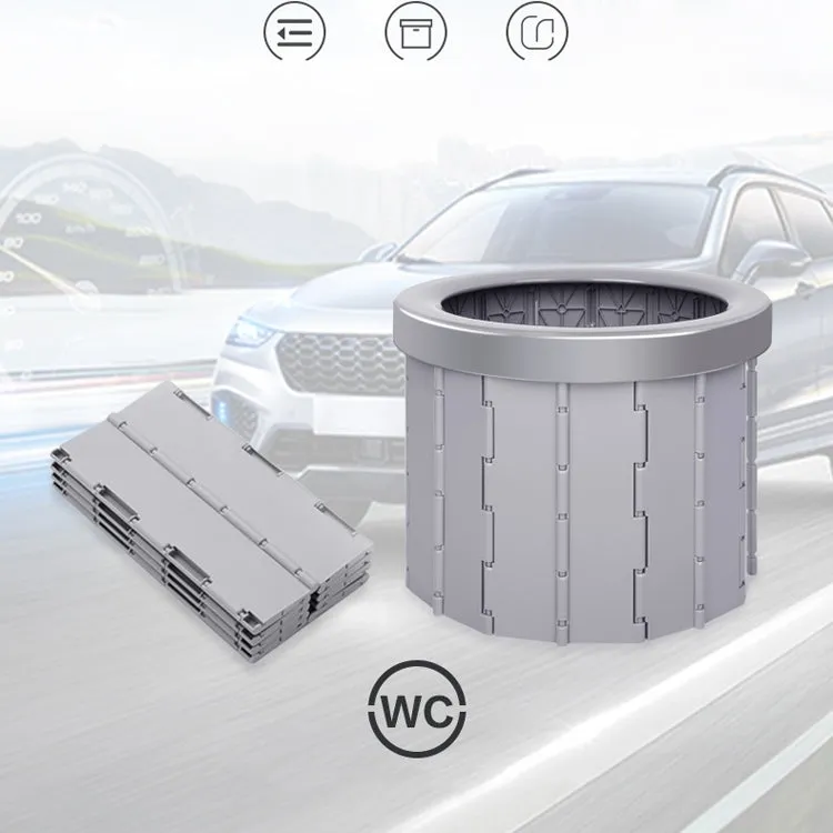 Folding Toilet Travel Car Toilet With Cover Indoor Portable Emergency Camping Toilet(Grey)