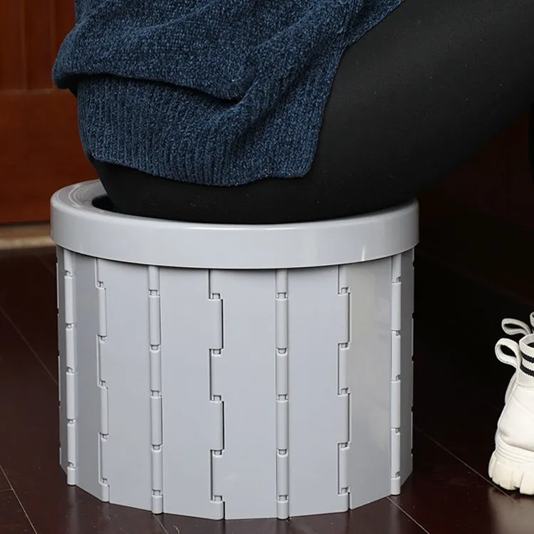 Folding Toilet Travel Car Toilet With Cover Indoor Portable Emergency Camping Toilet(Grey)