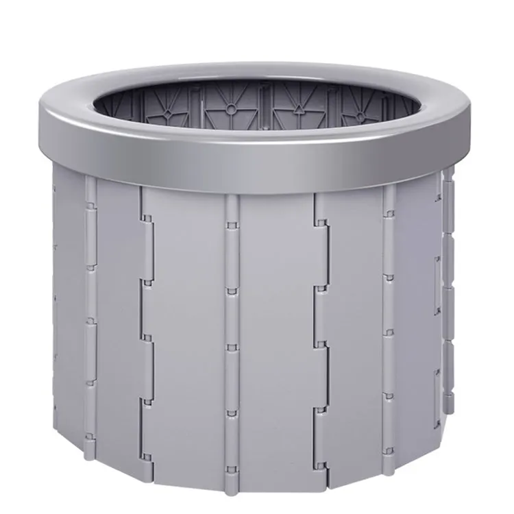 Folding Toilet Travel Car Toilet With Cover Indoor Portable Emergency Camping Toilet(Grey)
