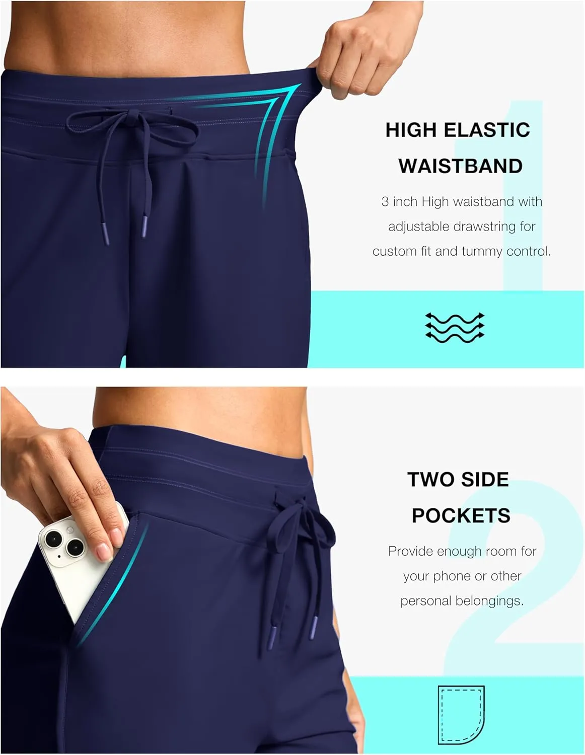 G Gradual Women's 4'' High Waisted Swim Board Shorts Quick Dry Swimming Bathing Suit Bottoms for Women with Pockets Liner