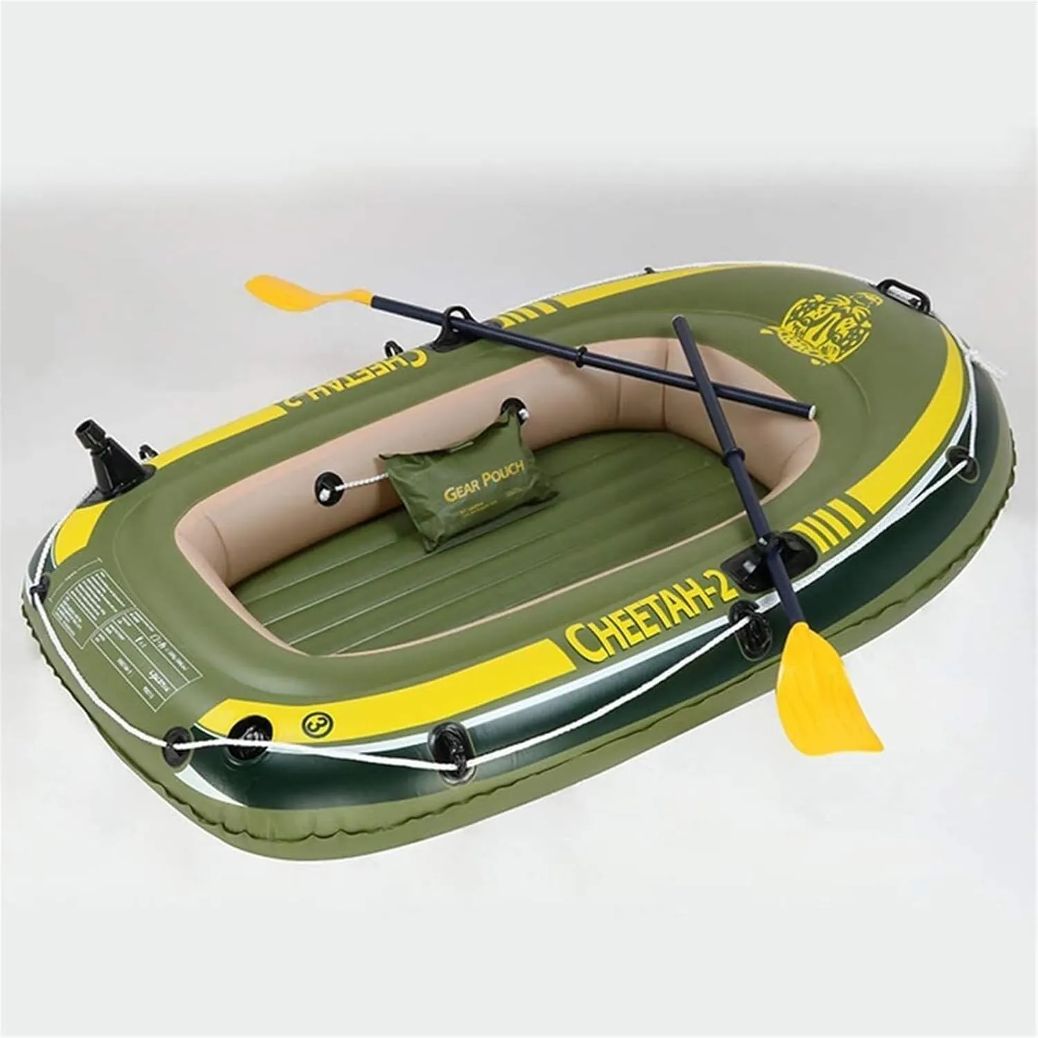 Green Inflatable Kayak Outdoor Play Rubber Boat Kayak Inflatable Kayak Plastic Boat Kayak Water Rafting