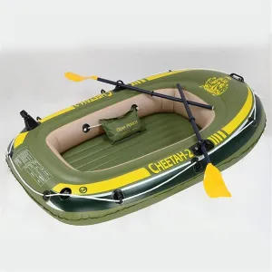 Green Inflatable Kayak Outdoor Play Rubber Boat Kayak Inflatable Kayak Plastic Boat Kayak Water Rafting